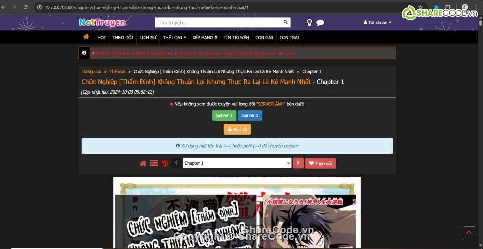 Code web,Laravel,nettruyen